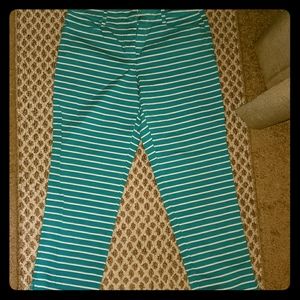 Teal/white pants